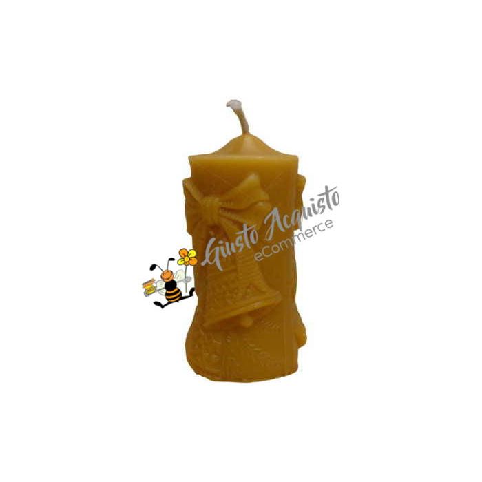 Candela con campane in cera d'api