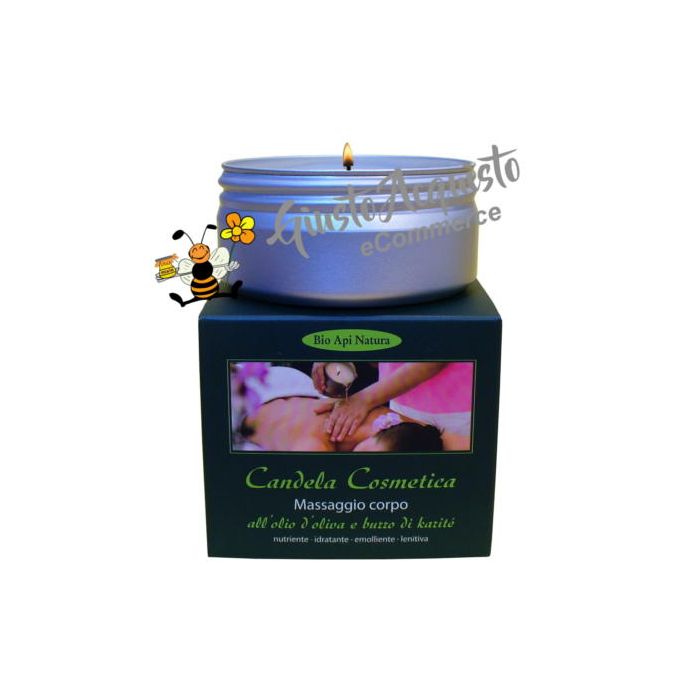 Candela massaggio corpo all'olio di oliva e burro di karitè Bioapinatura 150ml
