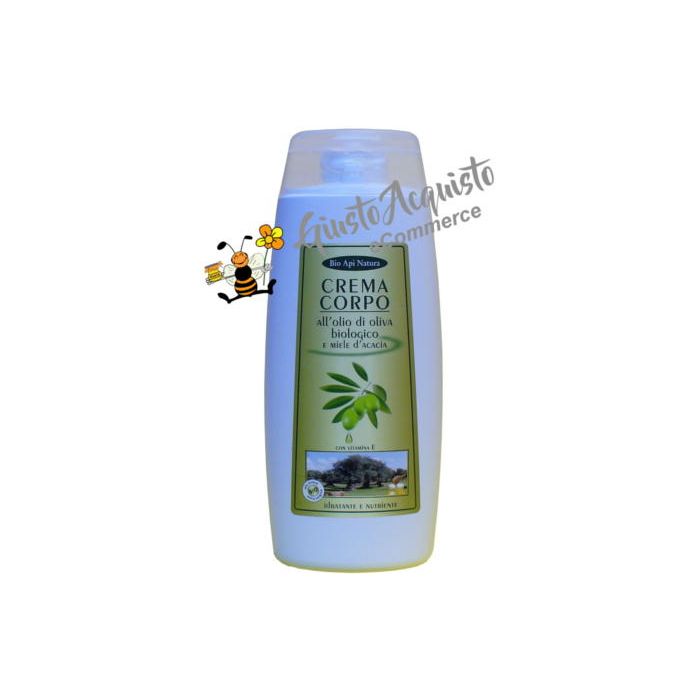 Crema corpo all'olio di oliva biologico con miele d'acacia e vitamina E 200 ml