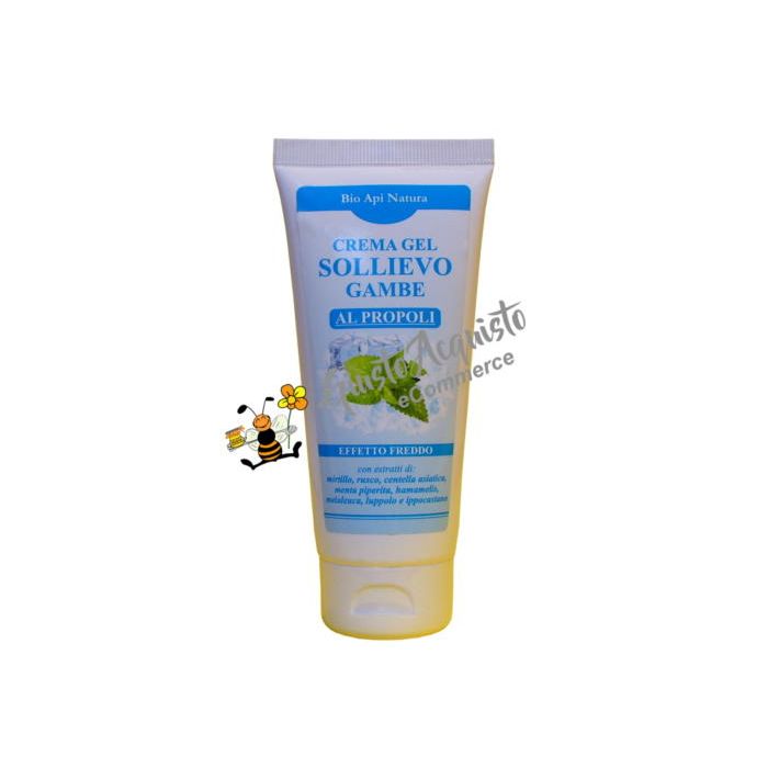 Crema gel sollievo gambe al propoli effetto freddo Bioapinatura 100ml