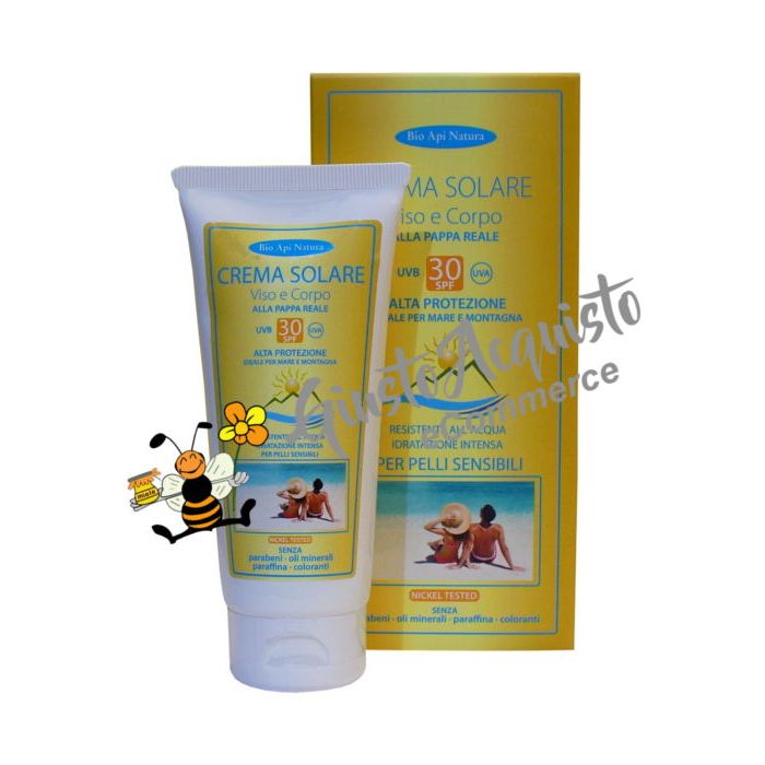Crema solare Viso e Corpo alla Pappa Reale Bioapinatura per pelli sensibili