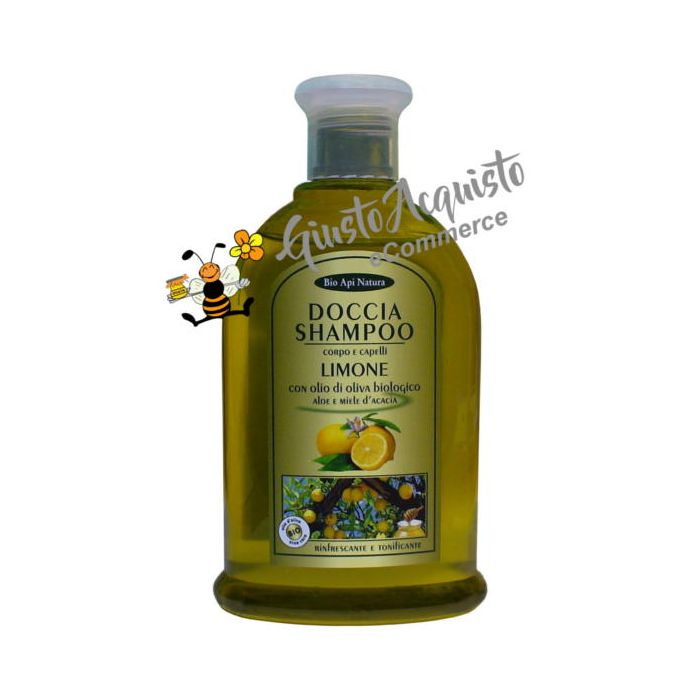 Doccia Shampoo al limone con olio di oliva miele e aloe Bioapinatura 300ml