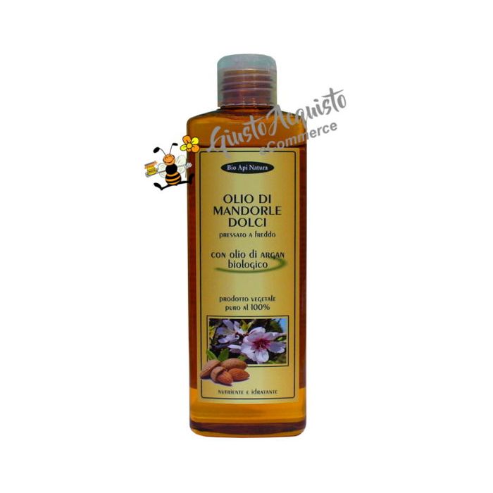 Olio di mandorle dolci e olio di argan Bioapinatura 250ml. Olio da massaggio