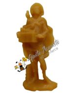 Pastore che suona il flauto di Pan statuina per Presepe in cera d'api