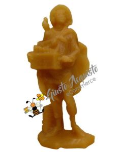 Pastore che suona il flauto di Pan statuina per Presepe in cera d'api